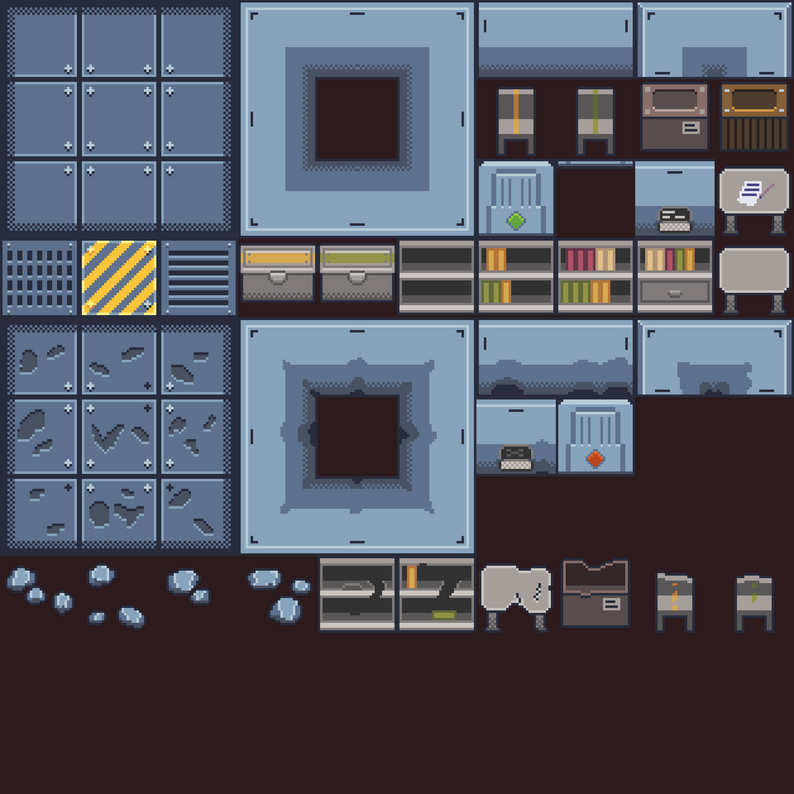 Free Sci-Fi TileSet Space station by Aske4