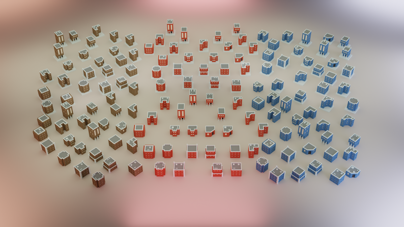 Low Poly Buildings (Multiple Colors and Variations!) by GualtierisGG