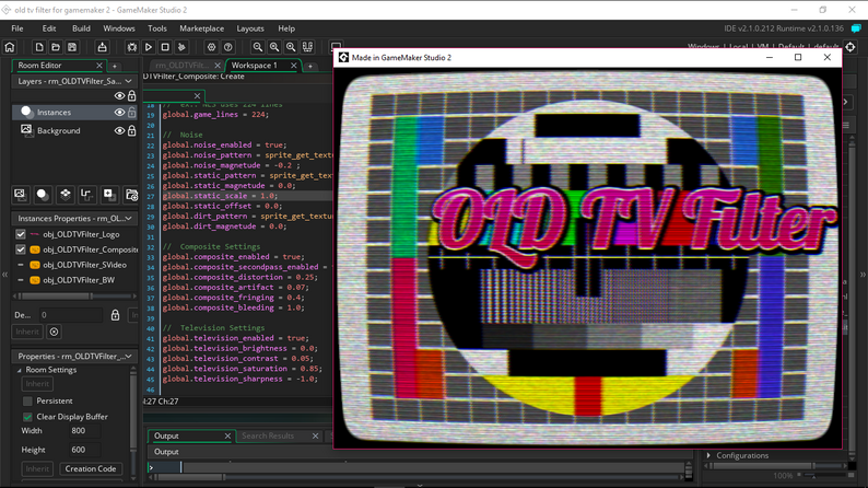 OLD TV Filter for GameMaker by Vortex Game Studios