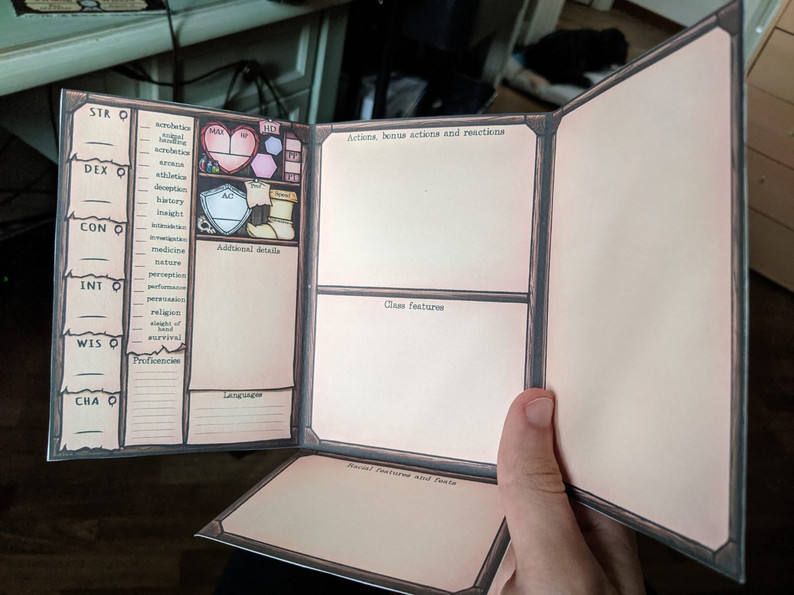 D&d foldable booklet charater sheet by TornioDuva