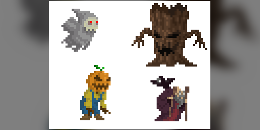 Monsters Pack 1 Enemies Pixel Art by Jose Moyano