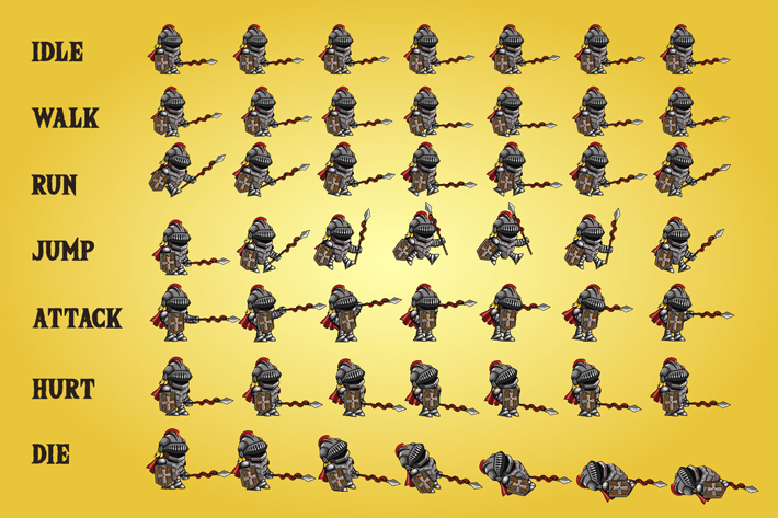 Free 2d Knight Sprite Sheets By Free Game Assets Gui Sprite Tilesets