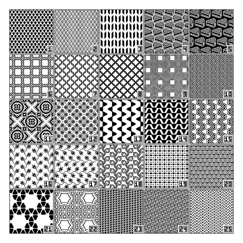 (Pack1) 100x2 seamless 1bit patterns by Lettercore