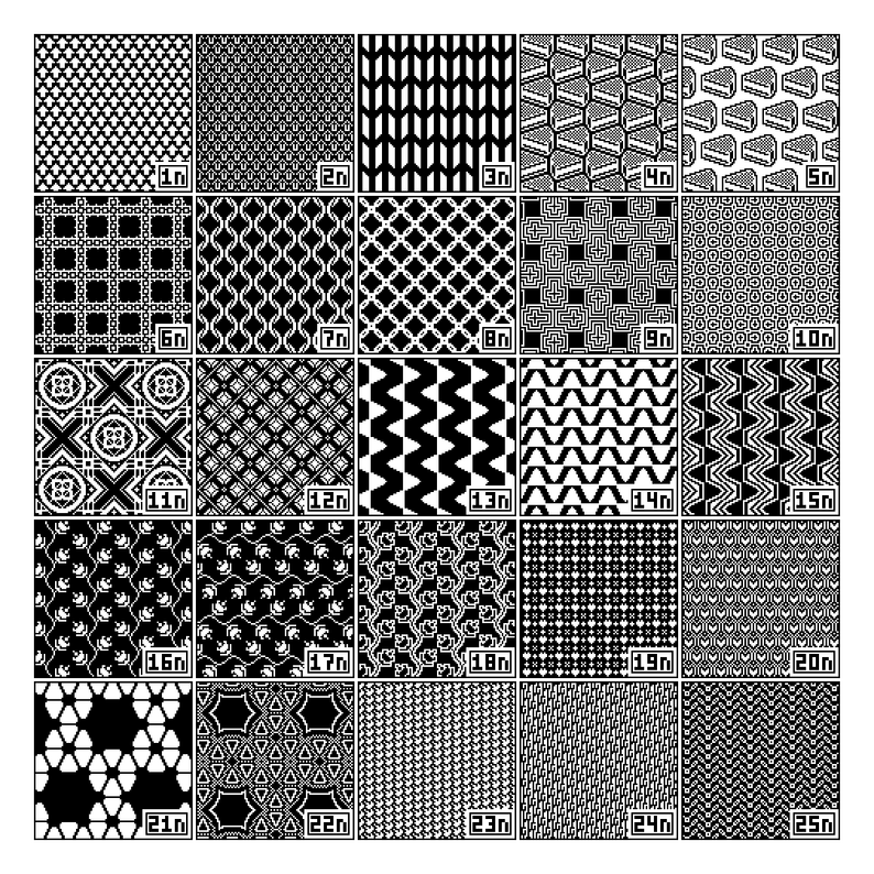 (Pack1) 100x2 seamless 1bit patterns by Lettercore