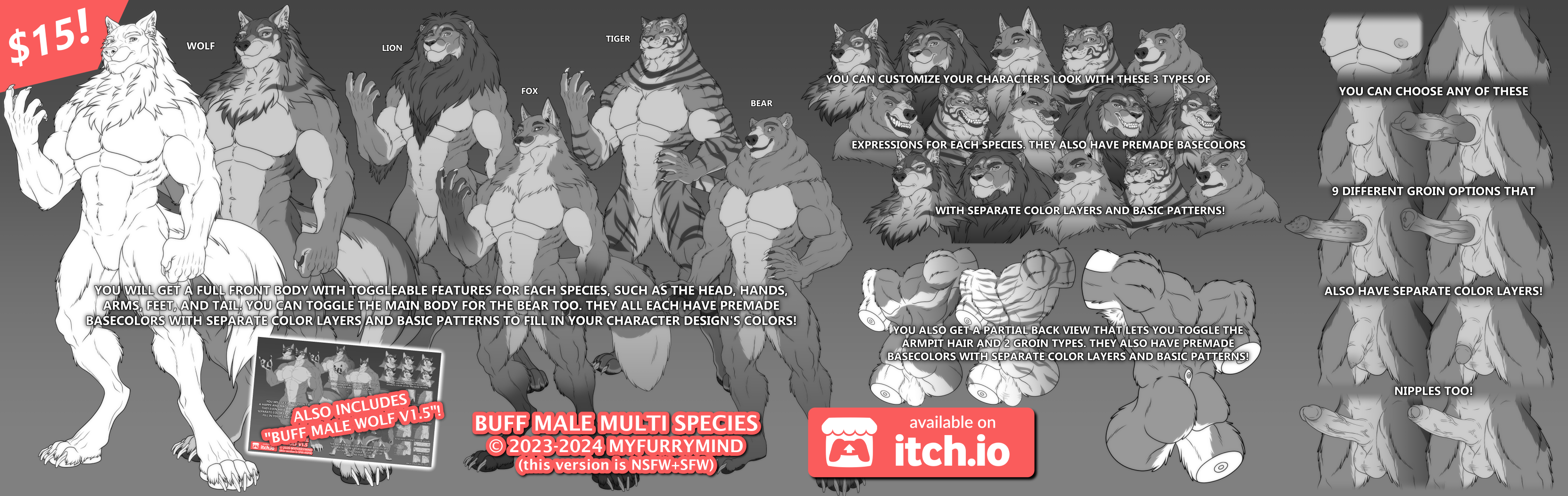 Screenshot 2 for [OLD] Base: Buff Male Multi Species + Wolf V1.5 (N+S)