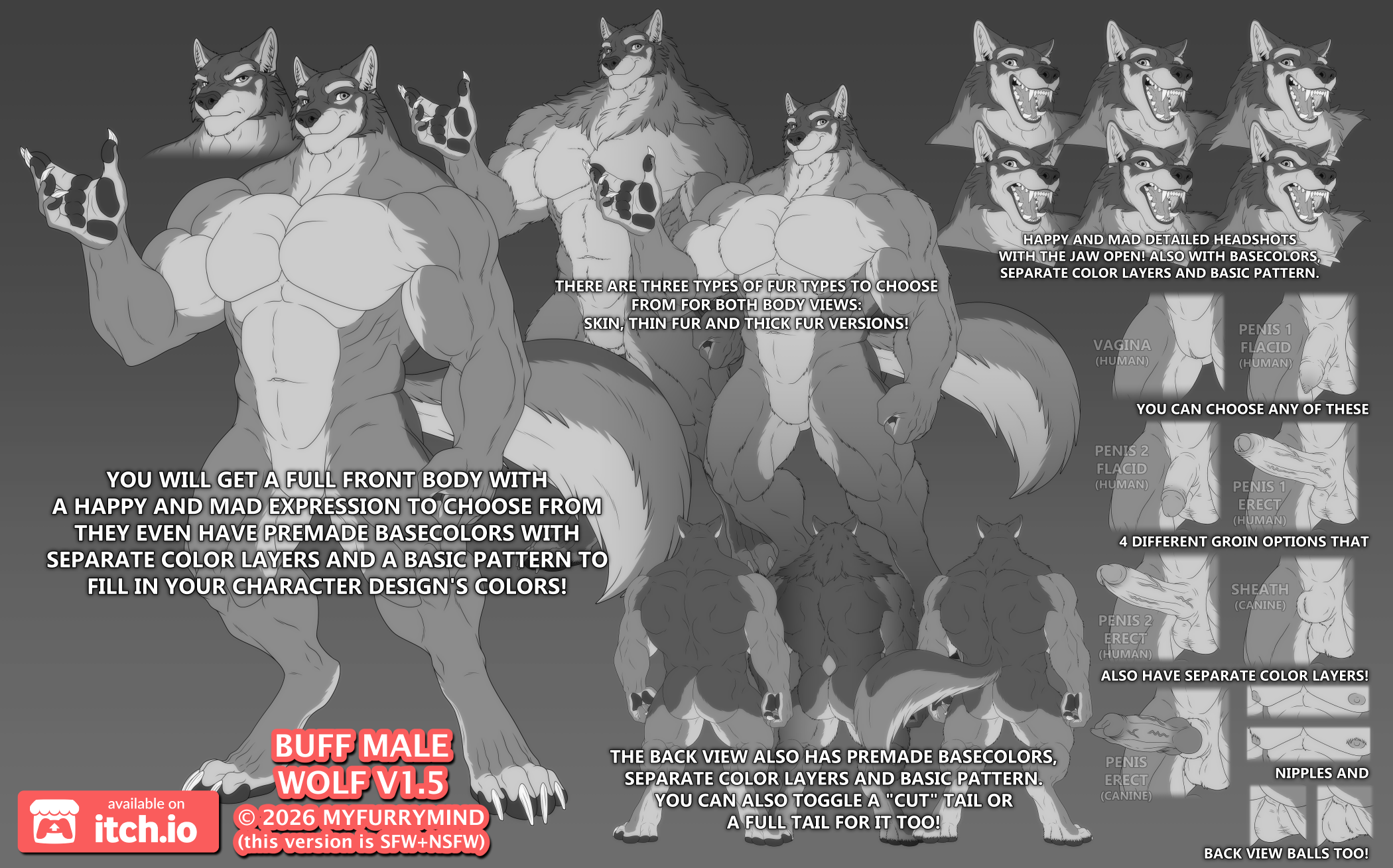 Screenshot 3 for [OLD] Base: Buff Male Multi Species + Wolf V1.5 (N+S)