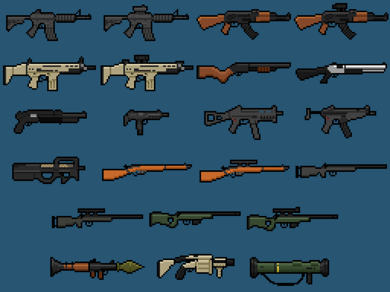 Free Guns Pixel Art by Arlan_TR