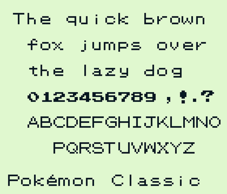 Pokemon Classic A Font For GB Studio By Santiago Crespo   FNSUa4 