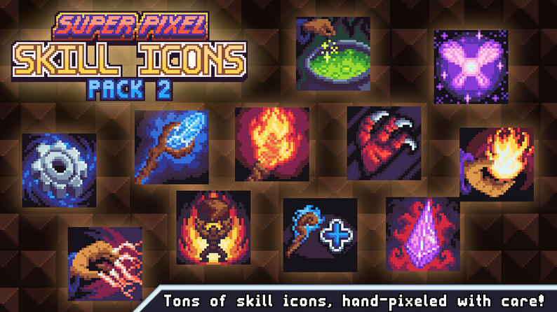 Super Pixel Skill Icons Pack 2 By UnTied Games