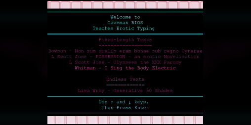 Cover image for Caveman BIOS Teaches Erotic Typing