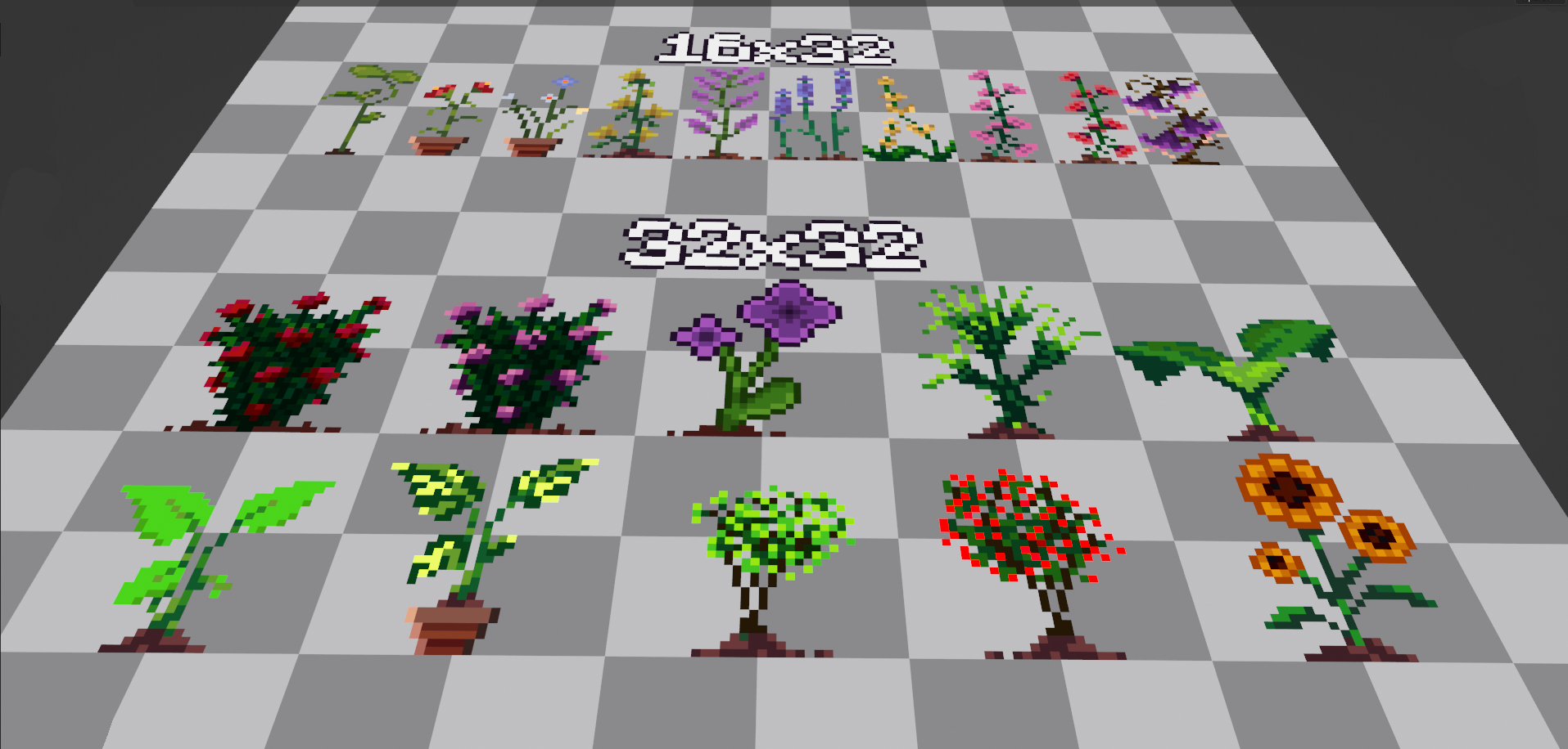 plant & palm 16 , 32 Pixel by Graph Script Dev