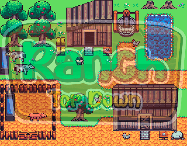 Pixel Ranch Ranch Top Down - Asset Pack by PIXELJAD