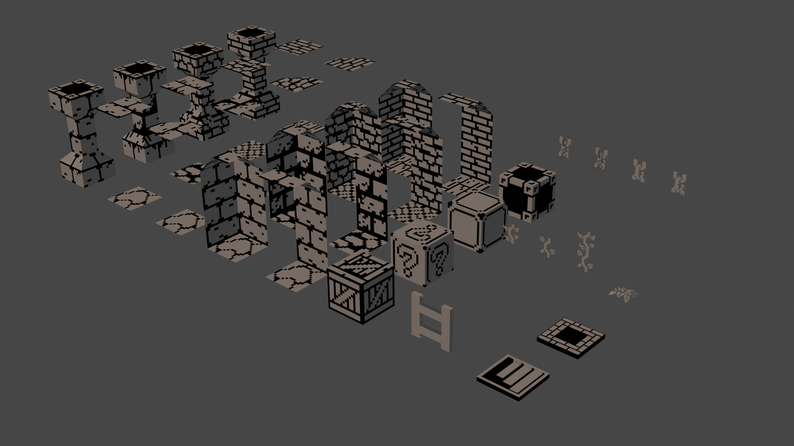 retro modular dungeon tileset by valsekamerplant