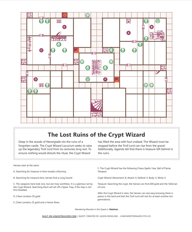 The Lost Ruins of the Crypt Wizard (Hero Quest) by JunkyardTornado