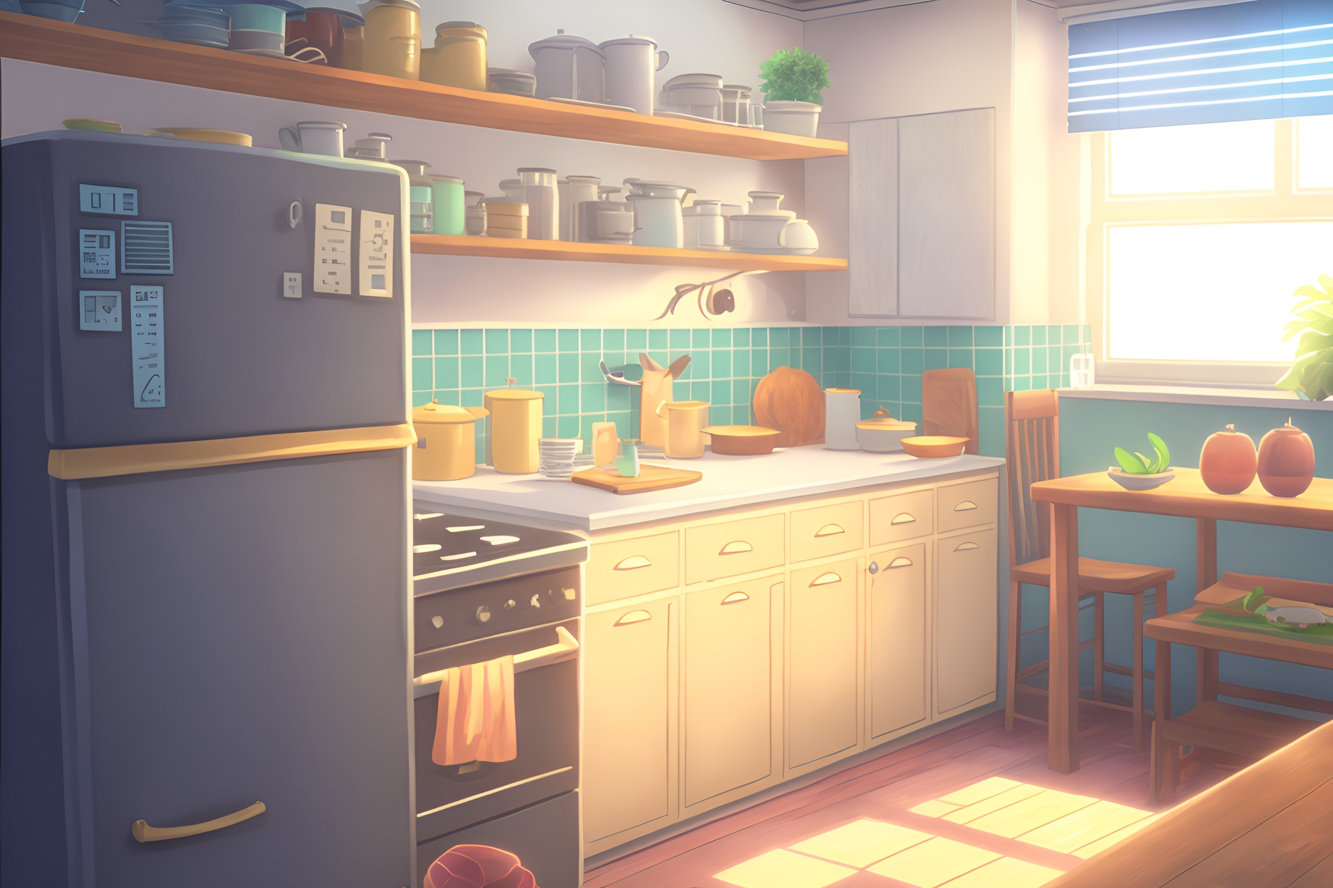 Free HD Cozy Kitchen VN backgrounds by VNA - VisualNovelAssets
