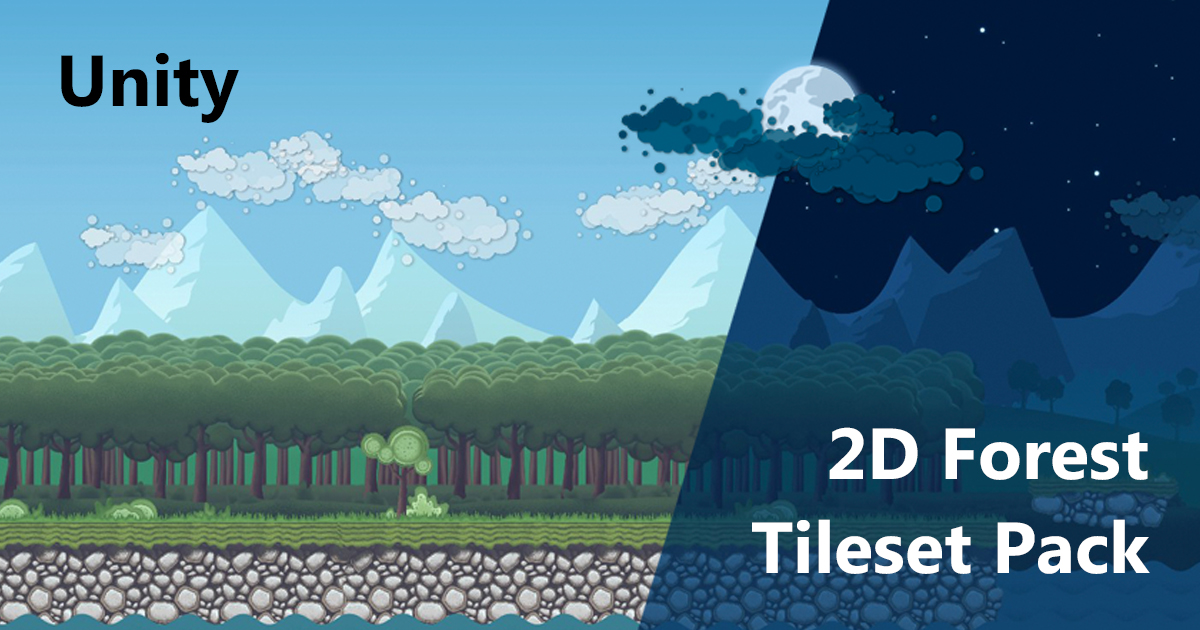 2D Forest Tileset Pack Toon Style