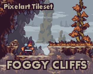 Foggy Cliffs - Fantasy Pixel Art Tileset by aamatniekss