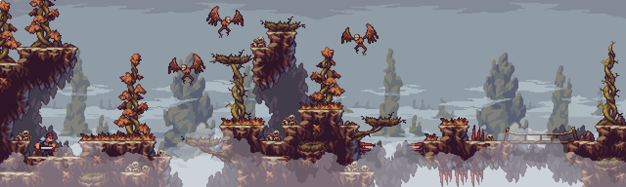 Foggy Cliffs - Fantasy Pixel Art Tileset