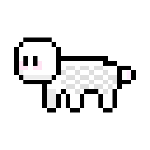 Cow and sheep 16x16 ( + upscaled ) by AdamGDA