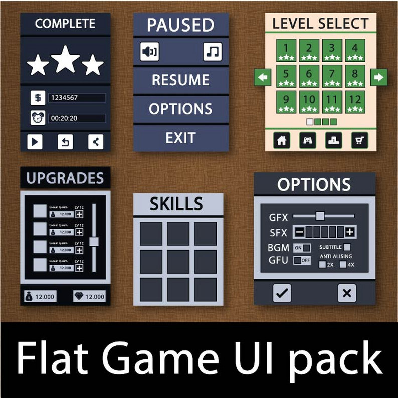 Flat game User Interface ultimate Bundle by SunGraphica