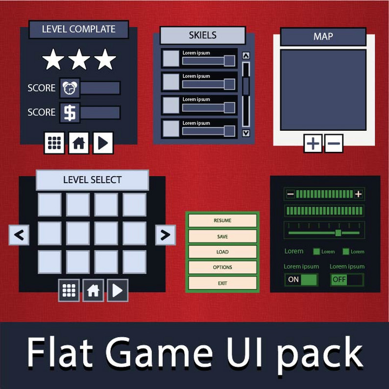 Flat game User Interface ultimate Bundle by SunGraphica