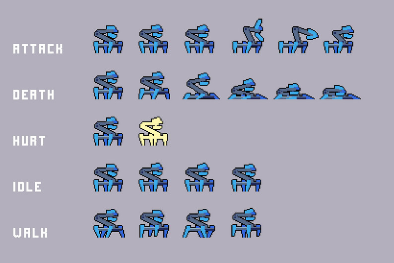 Platformer Enemy Sprite Sheets by Free Game Assets (GUI, Sprite, Tilesets)