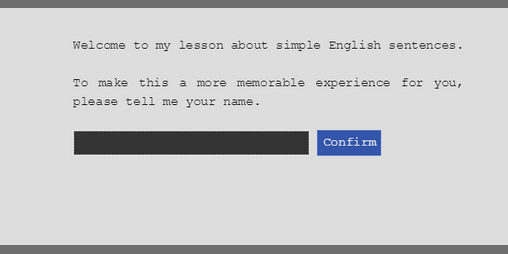 Cover image for A simple English sentence, playable narrative
