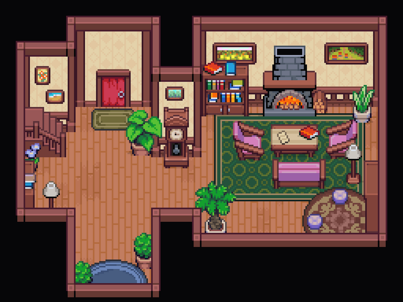 Rpg Interior Examples Pixelart Interior Top-Down RPG Asset Pack v2 by zedpxl
