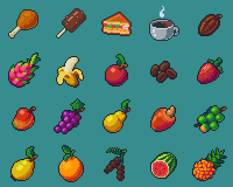 PixelArt Food items part 01 by OmelPixela