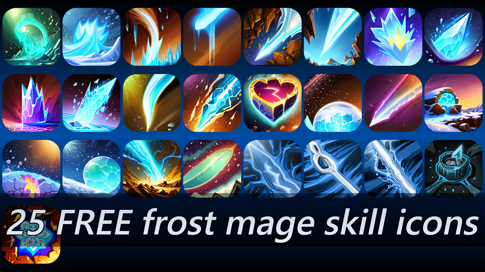 25 FREE frost mage skill icons by CaptainCatSparrow