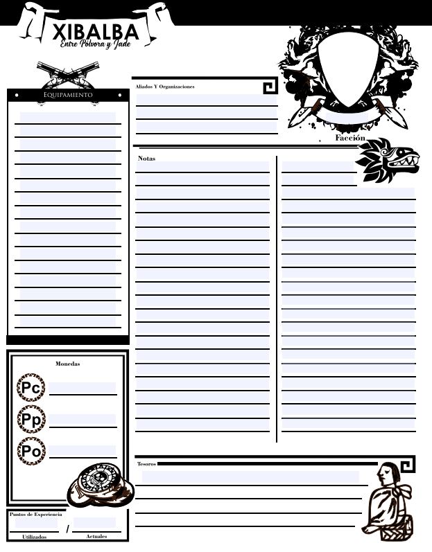 Screenshot 3 for Hojas de personaje editables para Xibalba etntre polvora y jade