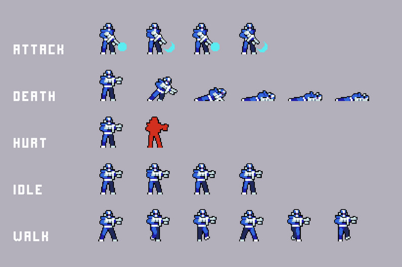 Prison Wardens Pixel Art Sprites by Free Game Assets (GUI, Sprite ...