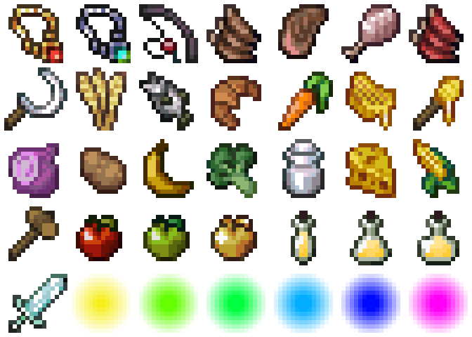 Create 16x16 or 32x32 pixel art character, item, icon, ui by Daviddelmundo