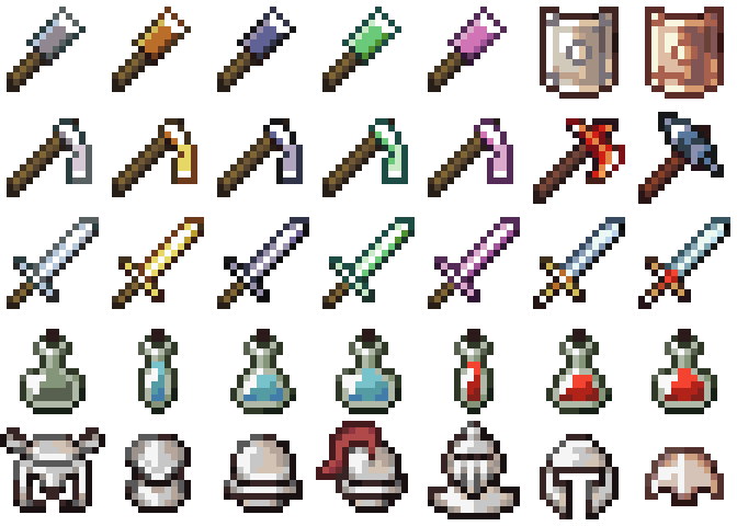 16x16 Pixel Art Item Icons by GandalfHardcore