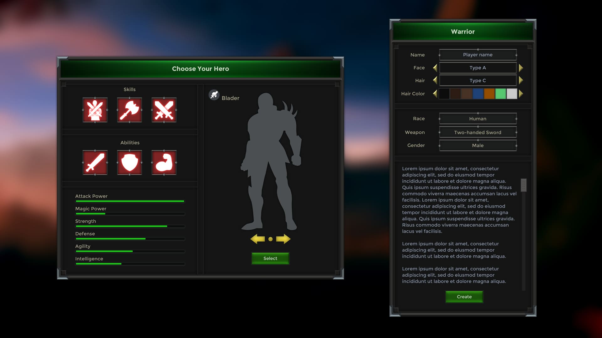 Renderman Ui MMORPG Game UI 2 by Renderman