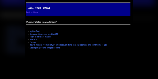 Cover image for Twine 2 Tech Demo