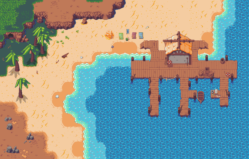 Top Down RPG Beach Pack 🎣 by FreddyPixelArt