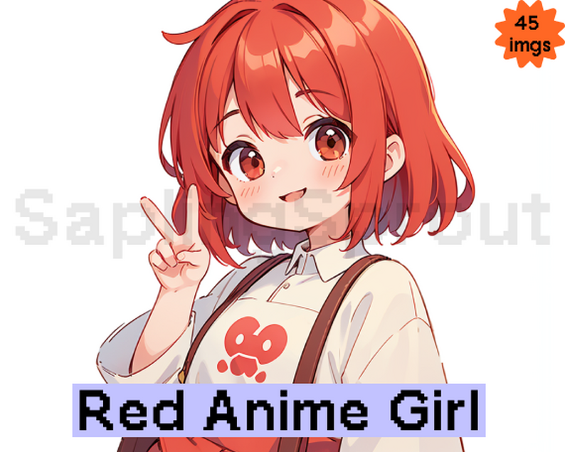Red Anime Girl Portrait Pack by Straw Lion