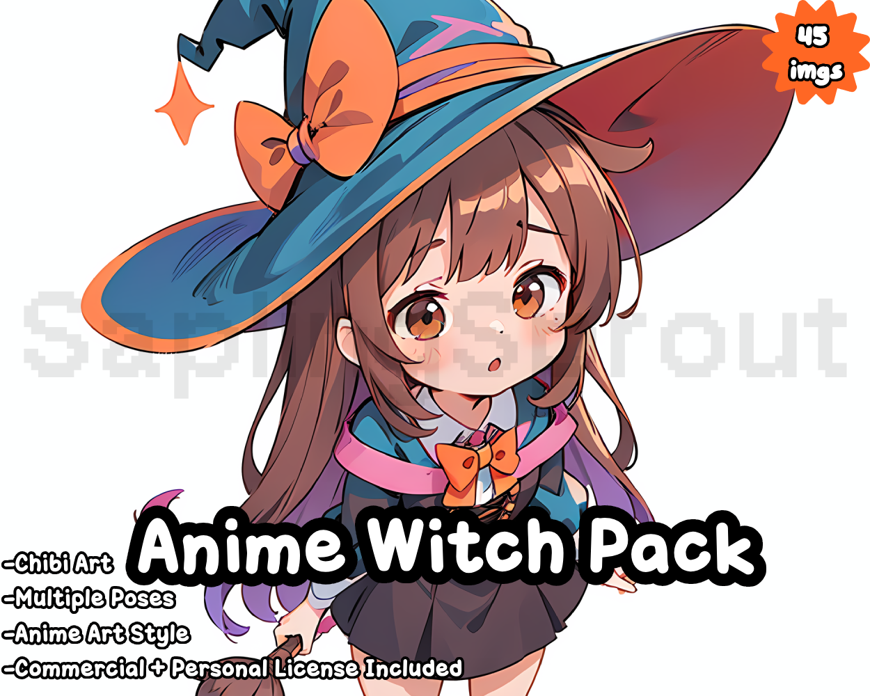 Chibi Witch Anime Portrait Pack by Straw Lion
