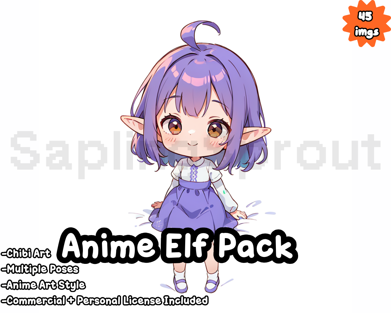 Chibi Elf Anime Portrait Pack by Straw Lion