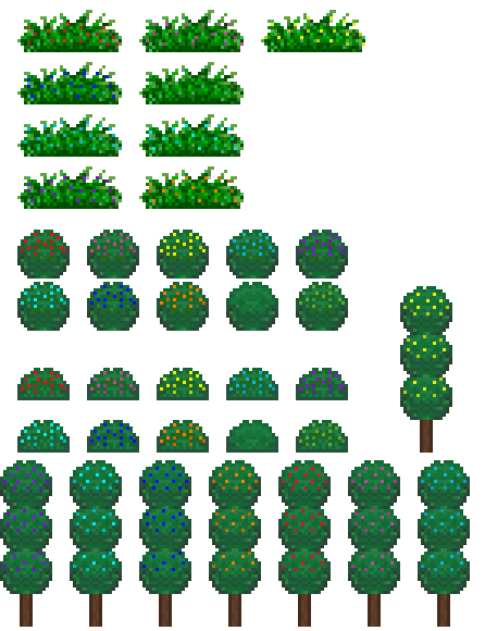 Tree set 3 Pixel Art 2D by NinaPixelArt