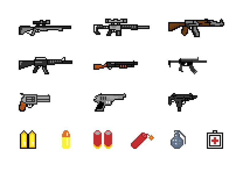 2D Pixel Art Guns and Weapons Free Asset Pack by Trident19