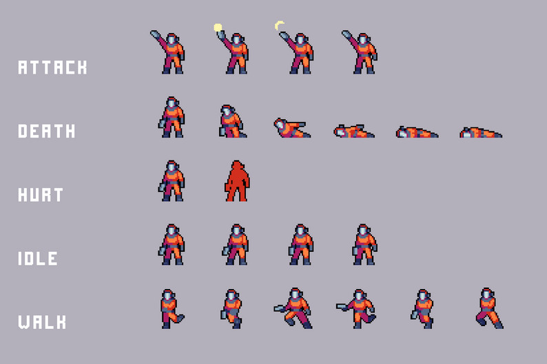 Gui Sprite Sheets Platformer Enemies Sprite Sheet by Free Game Assets (GUI, Sprite, Tilesets)