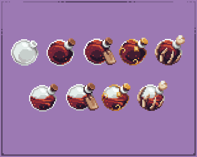 32x32 Pixel Art Potion Icon Pack by Ellzebee