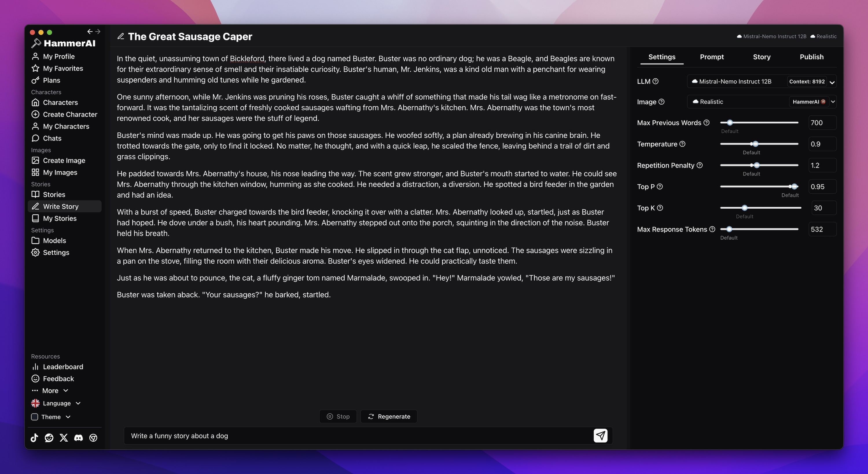 Screenshot 4 for HammerAI | Free & unlimited AI chat running on your computer