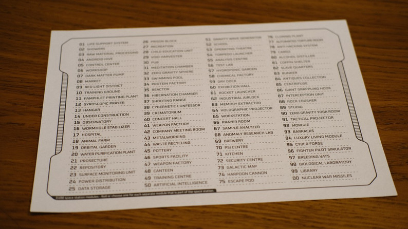 Sci-Fi Random Tables by Lazarus