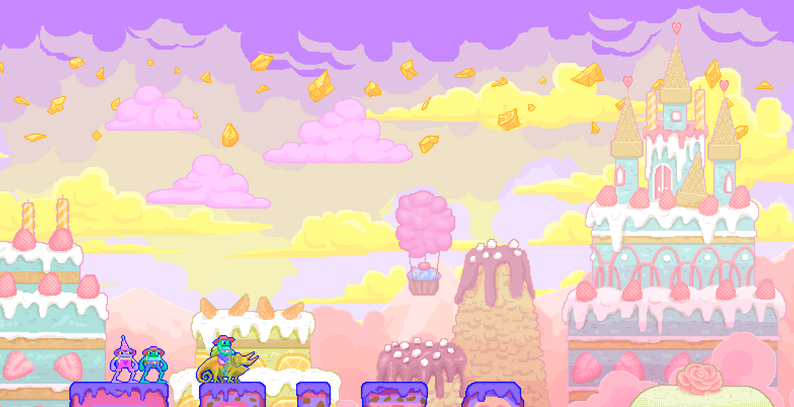 Cake Valley pixel art tileset + backgrounds + items by toadgirl