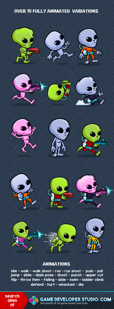 Alien mega pack by Robert Brooks - gamedeveloperstudio.com