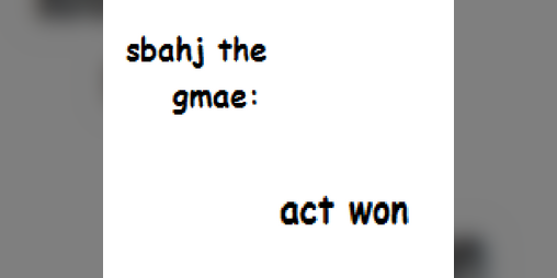Cover image for SBAHJ THE GMAE: ACT WON