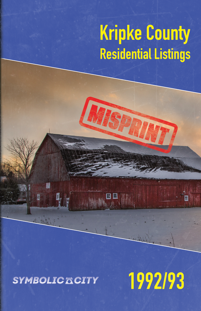 Kripke County Residential Listing 1992 93 MISPRINT By Symbolic City Kripke county residential listing 1992 93 misprint by symbolic city